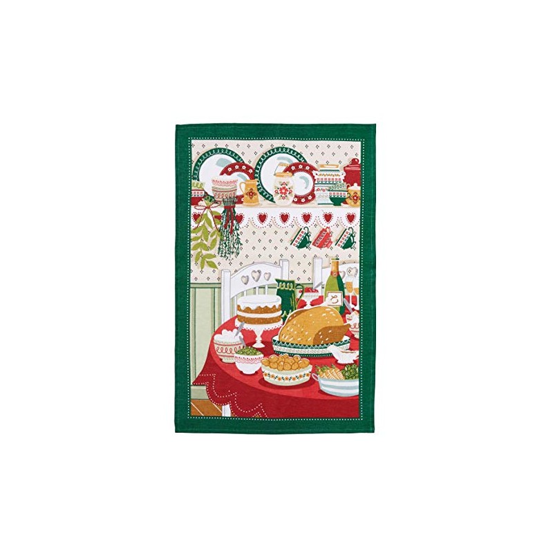 Ulster Weaver Turkey Festival Linen Tea Towel, Multi-Colour
