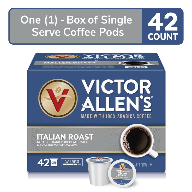 Victor Allen's Coffee Italian Roast, Dark Roast, 42 Count, Single
