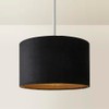 MiniSun | Small Modern Black Velvet Drum Light Shade |
