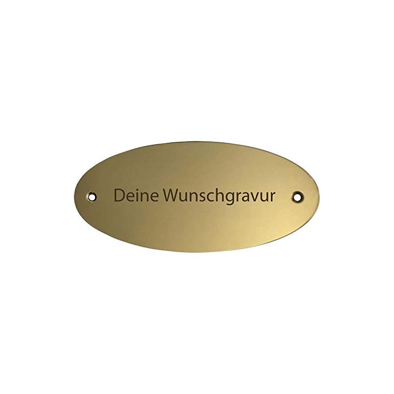 Generisch Plain Oval Brass Plaque Engraved