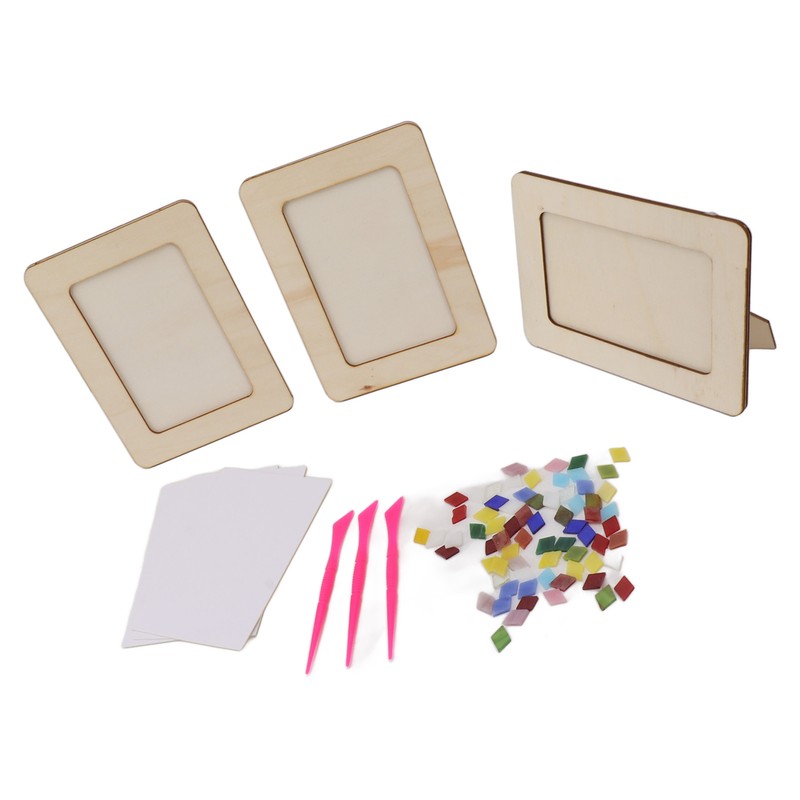 3Set DIY Wooden Picture Frame Making Kit Unfinished Solid Wood