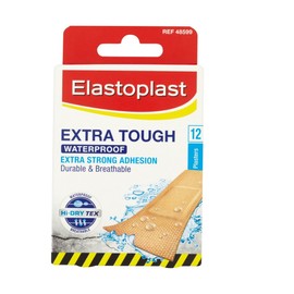 Elastoplast Extra Tough Waterproof Plaster, 12 Count