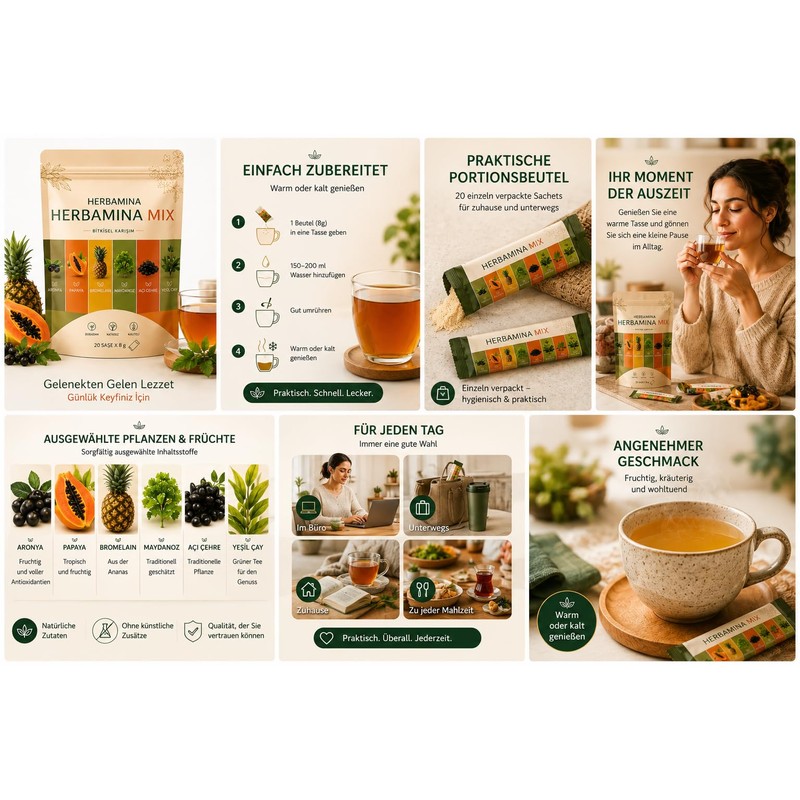 Herbamina Mix Bitkisel Karışım 20 Sachets (8 g) - Herbal