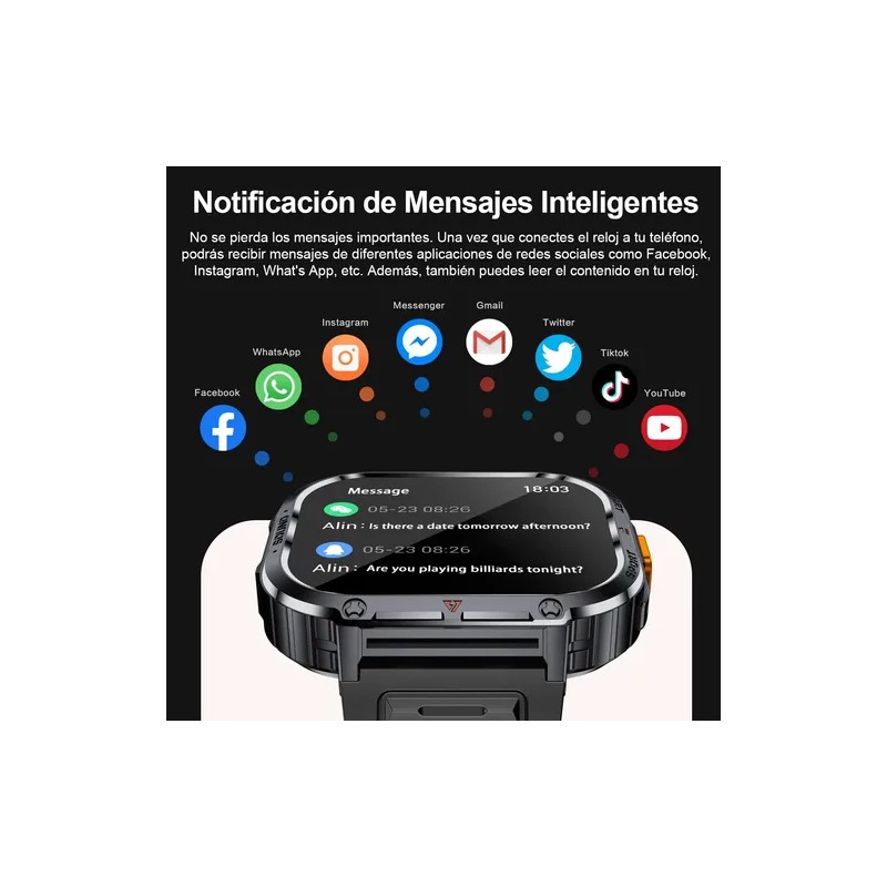 Reloj Inteligente Deportivo Para Hombre Smartwatch Mujer Llamadas Bluetooth Con