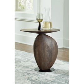 Signature Design by Ashley Cormmet Industrial Accent Table with Metal Base, Dark Brown & Black