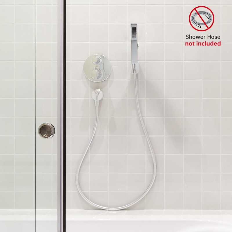 G-Promise All Metal Square 2 Function Handheld Shower Head, with