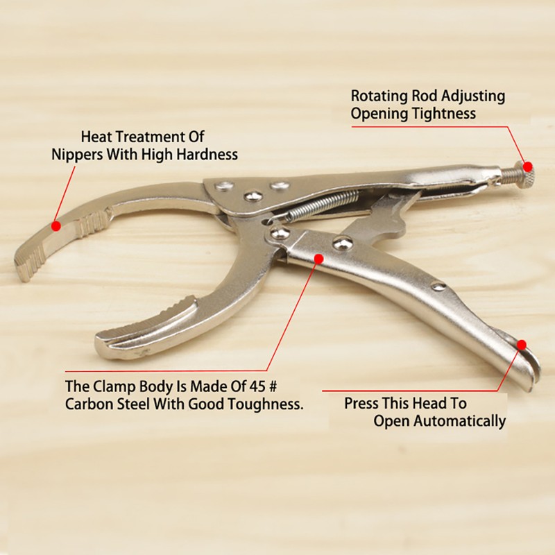 Oil Filter Wrench Carbon Steel Adjustable Oil Filter Pliers Oil