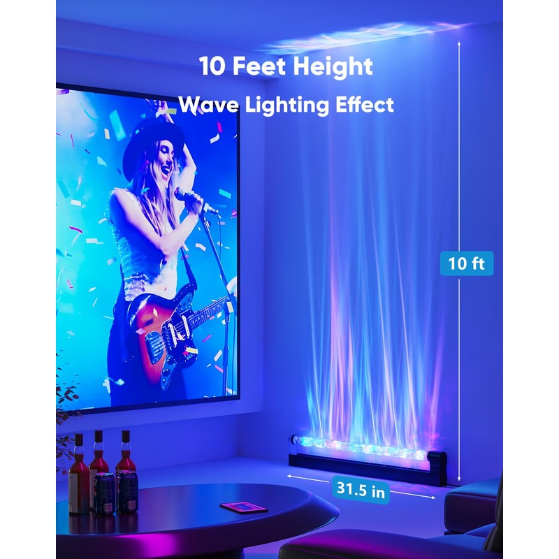 Ocean Wave Lamp RGB LED Light Bar for Bedroom, Cool