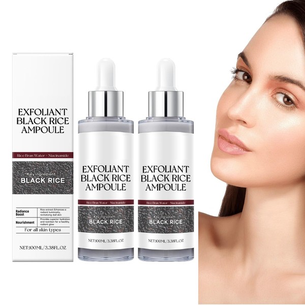 2 Pcs Rice Exfoliating Ampoule Set, Rice Brightening Duo for