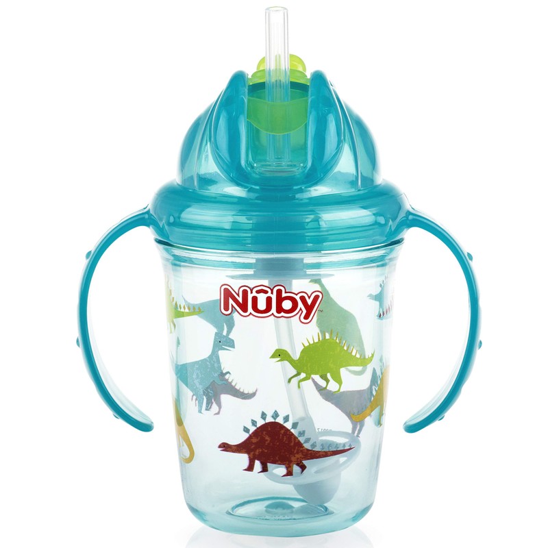 Nuby Tritan No Spill Flip N' Sip Twin Handle Printed