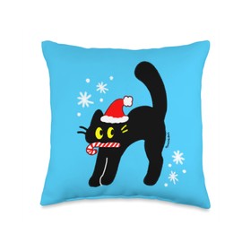 96rainb0ws Christmas eek Scaredy Cat KandiKat Throw Pillow, 16x16, Multicolor