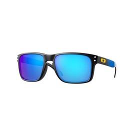 Oakley OO9102 Sunglasses Bundle: OO 9102 9102R8 Holbrook Lac Matte Black Prizm and Large Blue leash Accessory kit