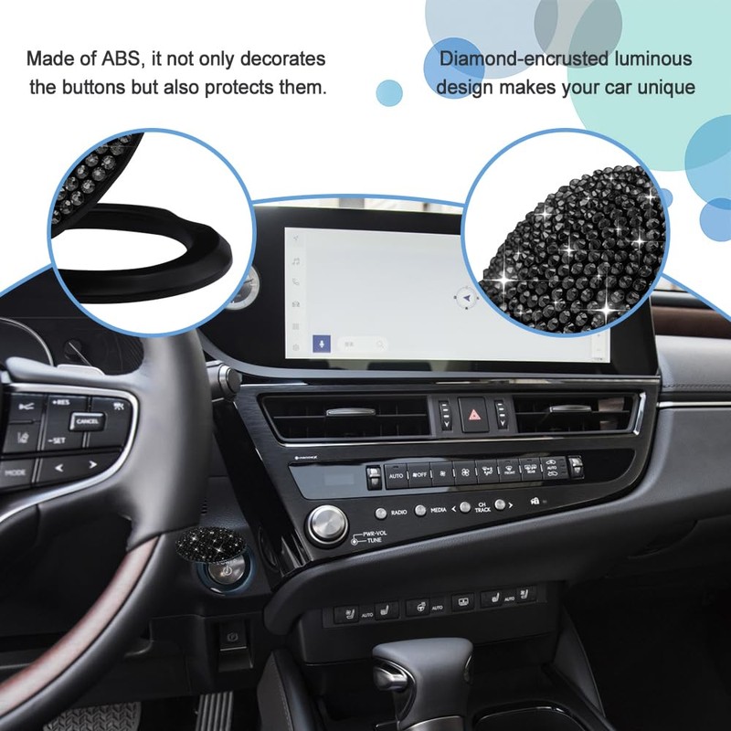 PACLVIO Bling Car Engine Start Button Cover, Car Start Protective