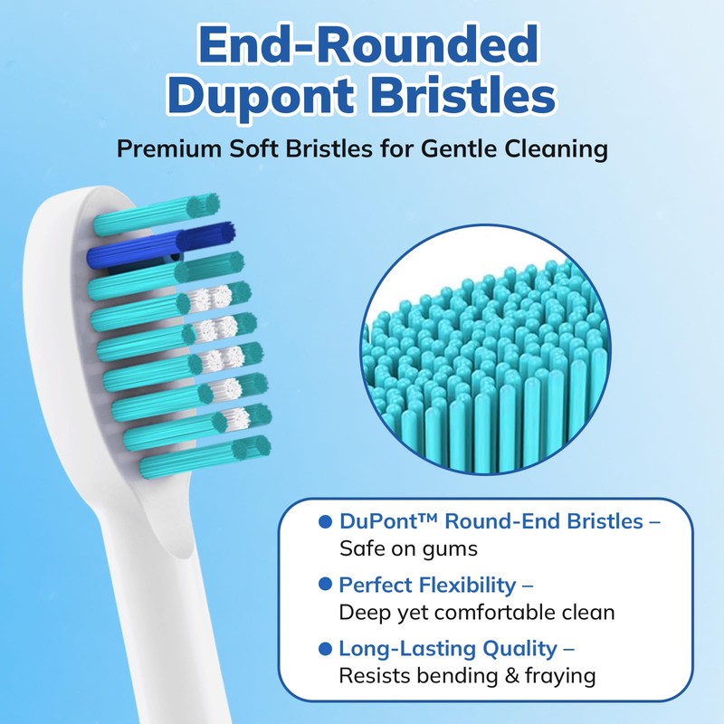 SEPORUD 6-Pack Replacement Toothbrush Heads for Waterpik Sonic Fusion 2.0