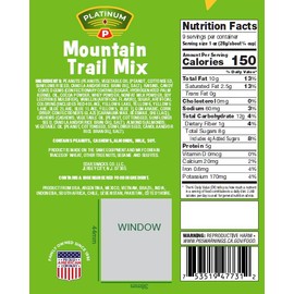 Platinum Mountain Trail Mix – Sweet & Crunchy Snack with Almonds, Cashews, Raisins & Chocolate Gems | Resealable 9 oz Bag for Heart-Healthy Energy & On-the-Go Nourishment