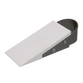 NAJDER Door Wedge Door Stopper Floor Door Catch, Door Holder, Door Buffer with Silver Handle, Non-Slip, Robust, Premium Quality, 125 x 32 x 50 mm, White