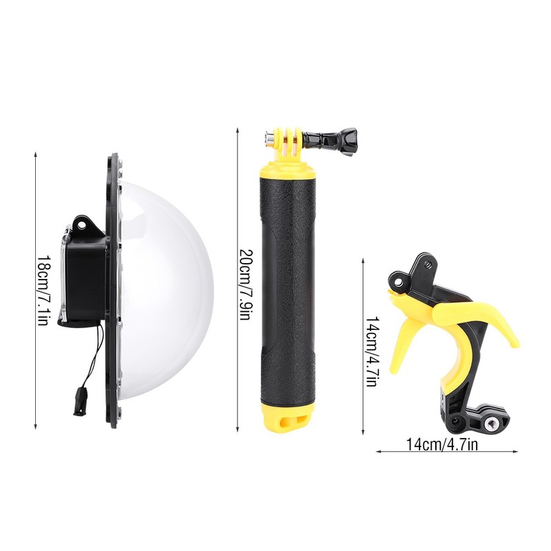 TELESIN Professional Dome Port Waterproof Case Housing for GoPro Hero