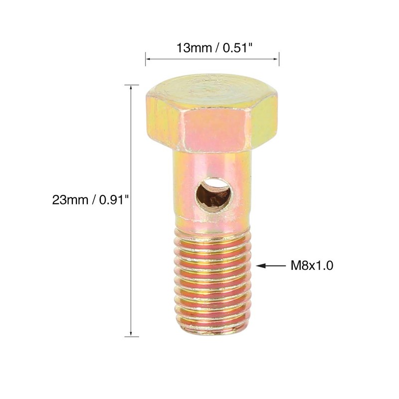 X AUTOHAUX 4 Sets M8x1.0mm Metric Thread Banjo Bolts Brake