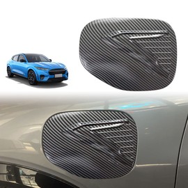 AOSK for Mustang Mach e Charging Port Cap Trim Cover Anti dust Antiscrach Protector Cover Exterior Accessories Compatible with 2021 Mustang Mach-E (Carbon Fiber)