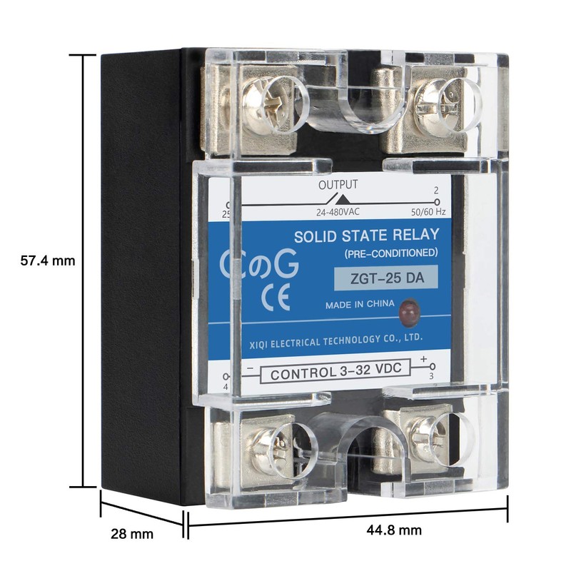 CGELE Solid State Relay SSR-25DA with Heat Sink DC to
