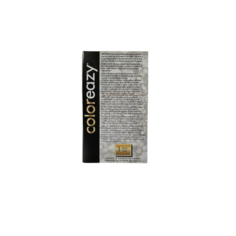 ColorEazy Permanent Cream Hair Color 1 Black - 3.47 oz,(De