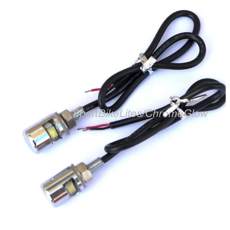 Chrome Glow White LED Motorcycle, Auto, Truck License Plate LED