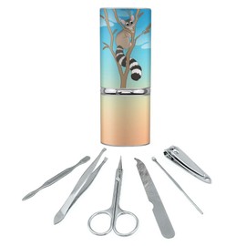 Ring-tailed Cat Stainless Steel Manicure Pedicure Grooming Beauty Care Travel Kit