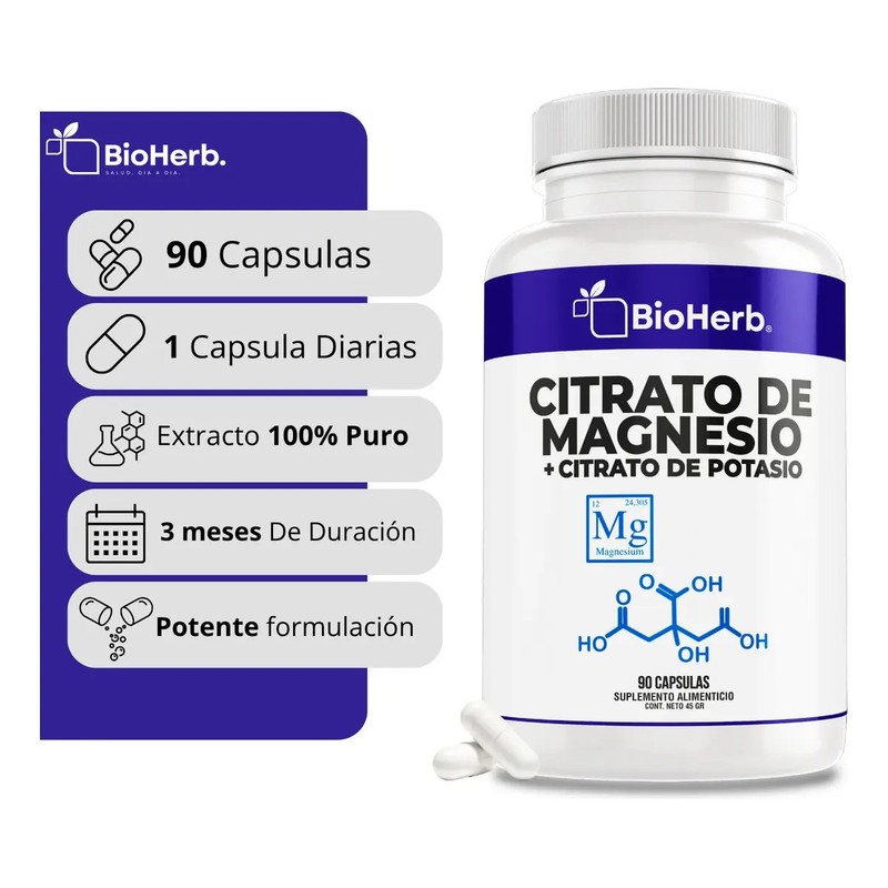 Citrato De Magnesio Citrato De Potasio 100 Puro 12 Mag