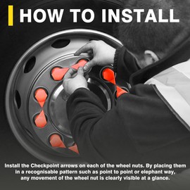 Checkpoint Checktorque Wheel Nut Indicator 33 mm Red – Visual Indicator for Fleets, Industrial Trucks, Vehicles, and Goods Transporters – Lug Nut Indicator Arrows Red 33 mm (Bag of 100 Pcs)