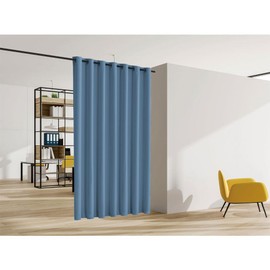 Blackout Room Divider Curtain Panel Privacy Partition Heavyweight Premium Fabric Thermal Insulated Grommet Top 180" Wide X 108" Tall Allure Blue Color