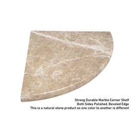 Premium Quality Marble Cappuccino Beige Shower Corner Shelf Floating Stone for Bathroom Caddy (5)