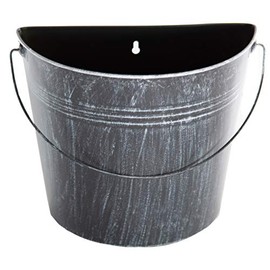 Gardener Select VB5123P-GE Planter 10.2" Half Round Wall Bucket, Antique Black