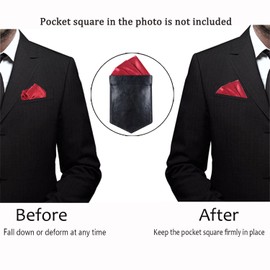 ONLVAN Pocket Square Holder Leather Slim Pocket Square Holder for Men's Suit Handkerchief Keeper (Holder Only)