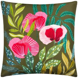 furn. Wylder Nature House of Bloom Poppy Square Outdoor Cushion Cover, Olive