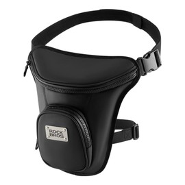 ROCKBROS Leg Bag Motorcycle Waist Bag for Men Women Thigh Bag Waterproof Tactical Bag Belt Bag with Removable Leg Straps for Hiking, Cycling, Motorcycle, Sports, Work, Climbing, black