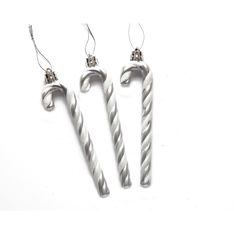 Pack of 6-13CM Glitter Candy Cane –Christmas Tree Hanging Decoration