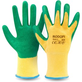 RODOPI GreenFox Gardening Gloves for Men and Women, Thorn Resistant Work Gloves for Gardening, EN 388:2016, Rose Gloves, Latex Garden Gloves (3 Pairs, 10)