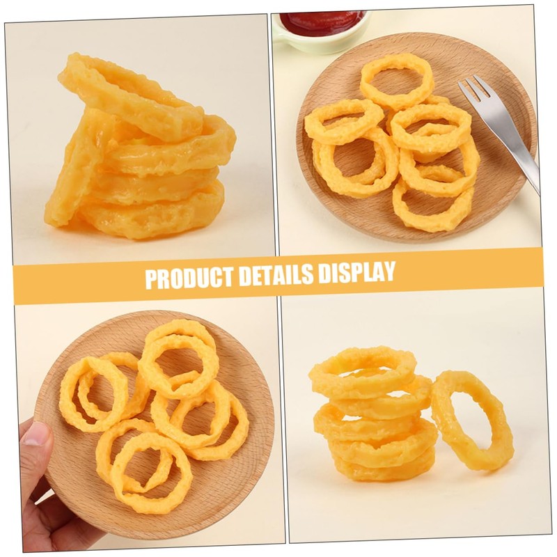 KOMBIUDA 10Pcs Realistic Faux Squid Rings Simulation Food Decoration for