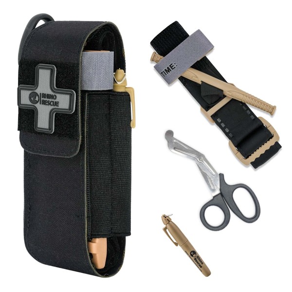 RHINO RESCUE Tourniquet with Black Holder, Emergency Bleeding First Aid