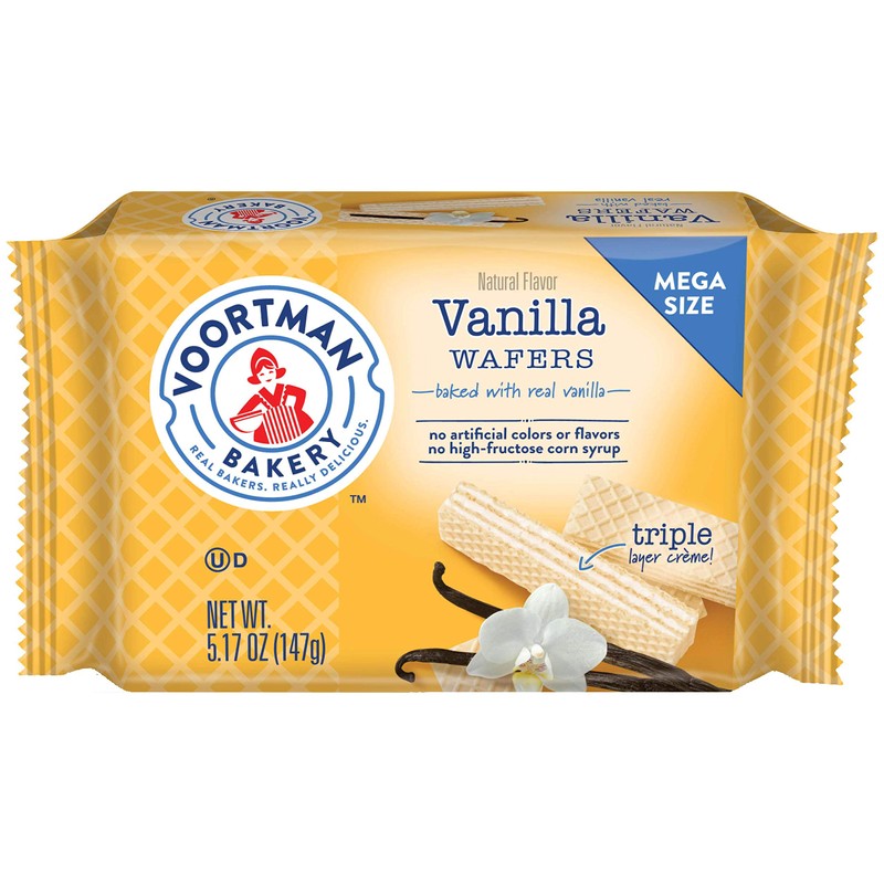 Voortman Bakery Vanilla Wafers, Mega Size, 5.17 oz, Case of