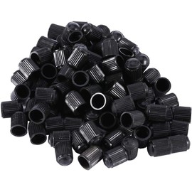 Aramox - Tapones de válvula de neumático, 100 Piezas de plástico Negro para automóvil, Bicicleta, camión, Rueda, válvula de neumático ABS
