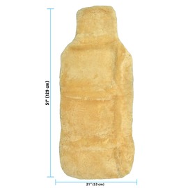 Eurow Genuine Australian Sheepskin Sideless Seat Cover, Ultra-Dense Real Sheepskin for Year-Round Comfort, Padded, Slip-Resistant Backing, Airbag Compatible, Easy Install, Universal Fit, Champagne