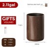 LEASYLIFE 8L/2.1GAL Modern Metal Waste Bin with Realistic Wood Texture,Built-in