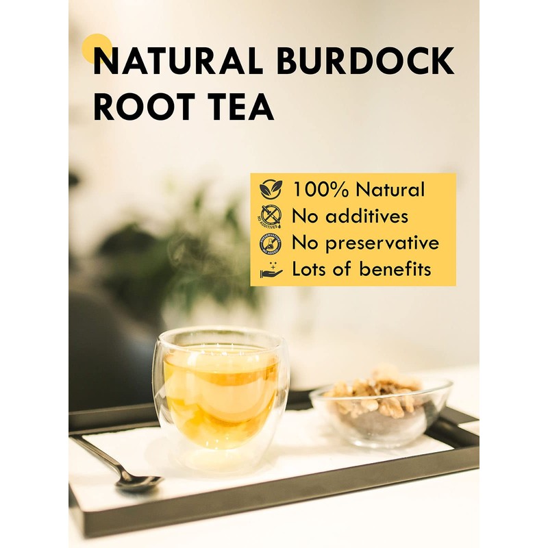 TeeLux Burdock Root Tea Bags, Pure Natural Burdock Root, Caffeine