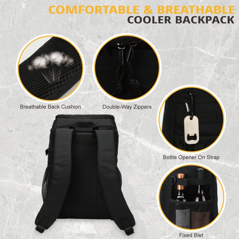 Tactical Backpack Cooler, 25L Cooler Backpack Insulated Leak-Proof, Heavy Duty