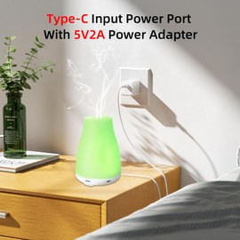 Cooluck 100ML Diffuser,Cool Mist Air Essential Oil Diffuser,with 7 Colors LED Lights,Adjustable 3 Mist Mode Setting,Small Diffusers for Home,Waterless Auto Off,for Bedroom/Office