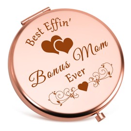 Step Mom Gifts for Bonus Mom Compact Mirror for Mother in Law from Daughter Son Thank You Gifts for Step Mother Bonus Mom Adoption Gift Christmas Birthday Retirement Gift Folding Makeup Mirror