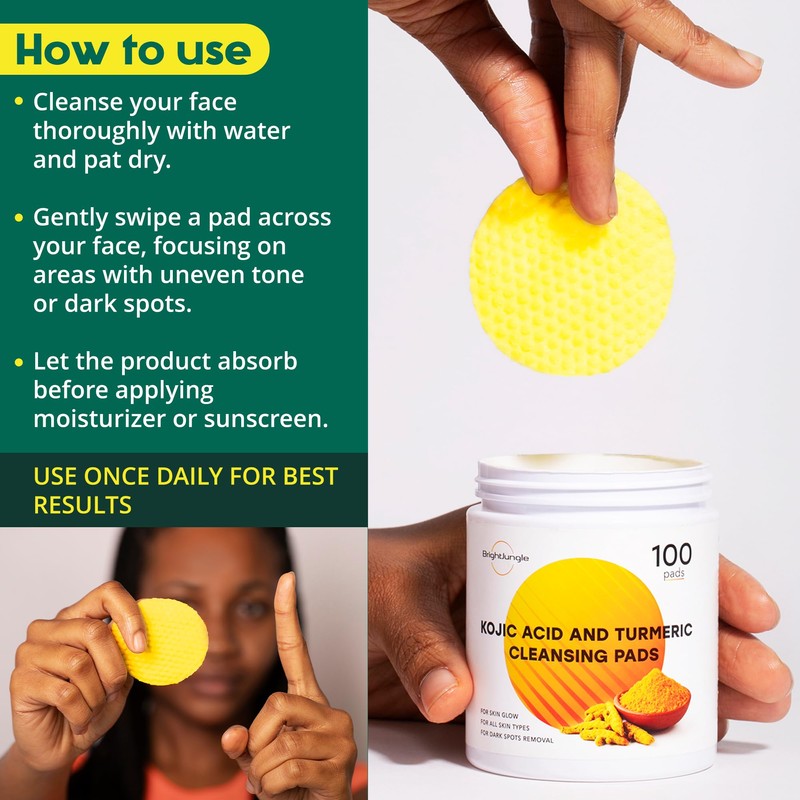 Kojic Acid and Turmeric Cleansing Pads - 100 Pads |