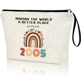 APAKUTA 21ST Birthday Gifts for Her 2005 Year Gifts Idea Women 21ST Birthday Decoration Makeup Bag 21-Year-Old Cosmetic Bag Organizer Zipper Pouch Gifts for Women Wife Aunt Friend