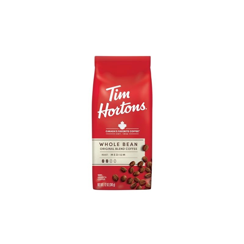Tim Hortons Whole Bean Original, Medium Roast Coffee, Made with